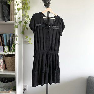 Aritzia Talula - Drop Waist Summer Dress Short Sleeve - Women's US M - Black